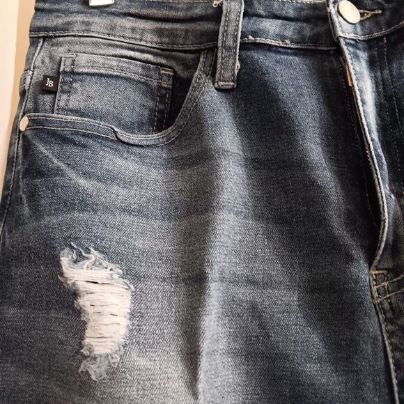 Judy Blue Women Sz 13 Destroyed Denim Skinny Jeans Holiday Festival Stretch High - Picture 5 of 10